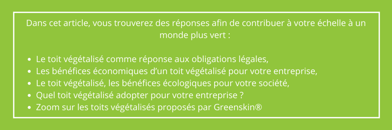 les toits végétalisés pour votre entreprise